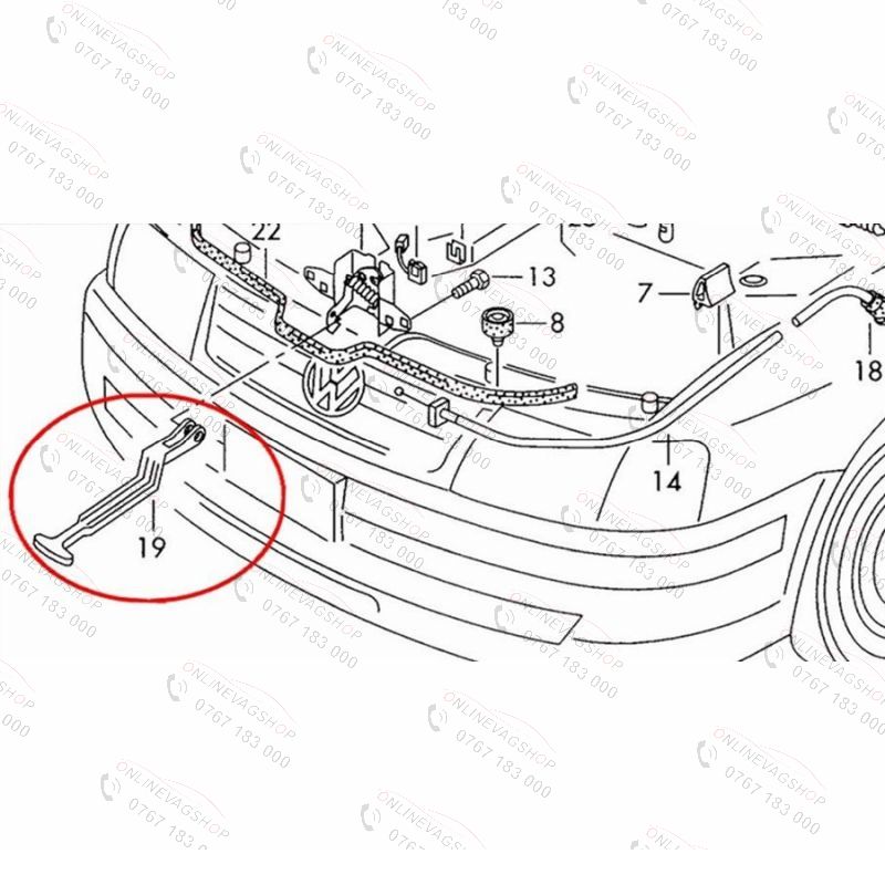 Maner / Tija deschidere capota VW Passat B5 , B5.5 